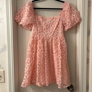 She + Sky Pink Floral Mini Dress